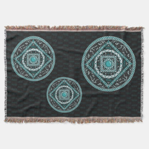 Manta Tejida Cama de botín Aquarius Mandala