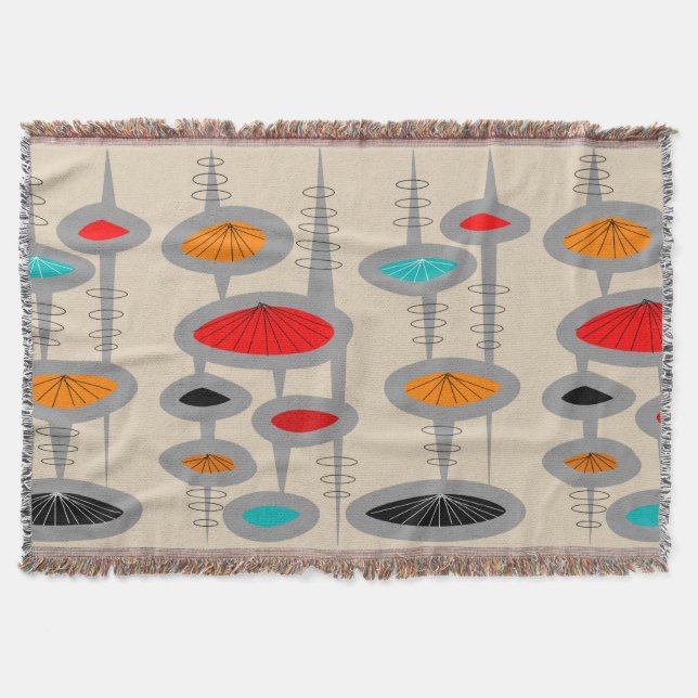 Manta Tejida Cama tejida de inspiración moderna de mediados del (Anverso)