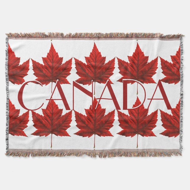 Manta Tejida Canada Blanket Canada Maple Leaf Souvenir Throw (Anverso)