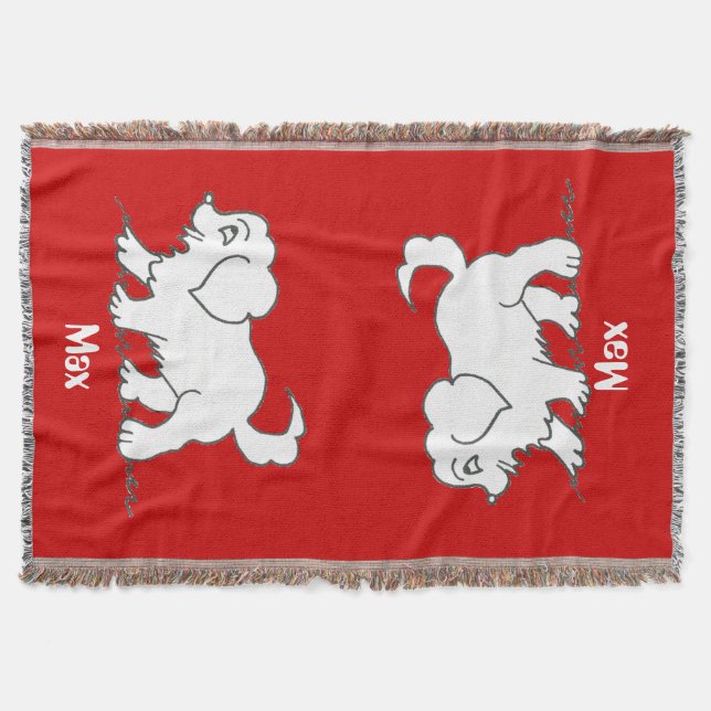 Manta Tejida Cañeta de perro personalizada (Anverso)