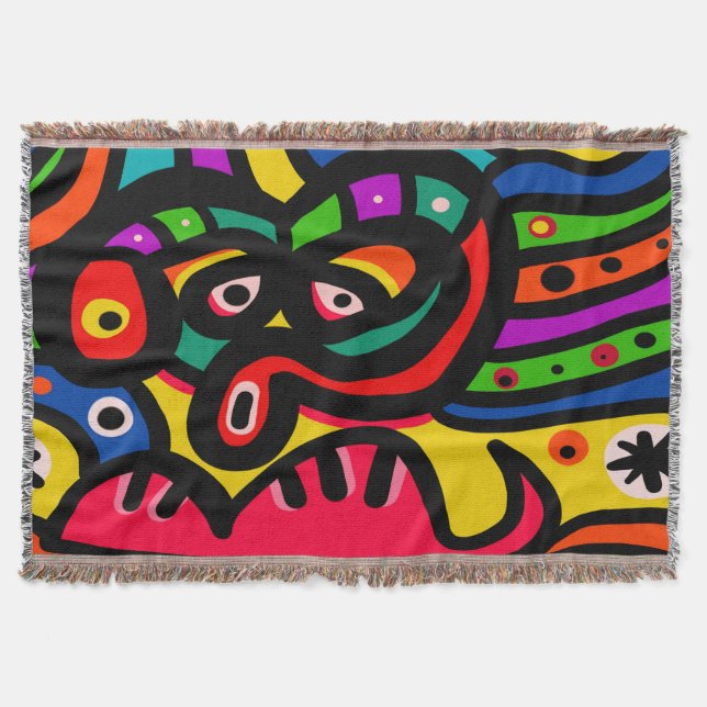 Manta Tejida Cara moderna del arte abstracto (Anverso)