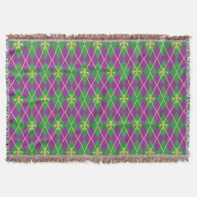 Manta Tejida Carnaval Argyle Throw Blanket (Anverso)