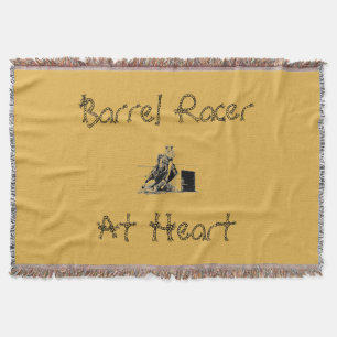 Manta Tejida Carreras de barril Caballo y Jinete