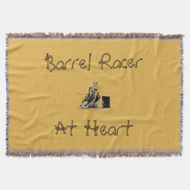 Manta Tejida Carreras de barril Caballo y Jinete (Anverso)