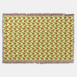 Manta Tejida Cartuela amarilla ocre con perros