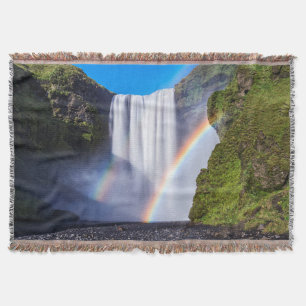 Manta Tejida Cascada y arcoíris
