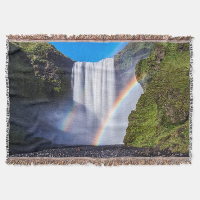Manta Tejida Cascada y arcoíris (Anverso)