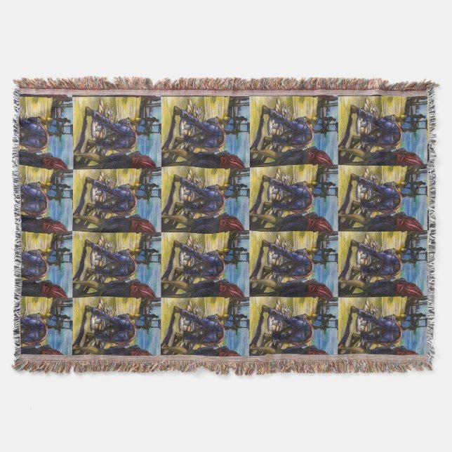 Manta Tejida Catch de la mañana, isla del puerto (Anverso)