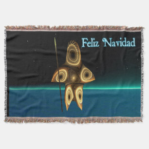 Manta Tejida Cazador inuit fractal - Feliz Navidad