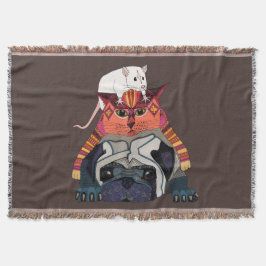 Manta Tejida chocolate de pug de ratón