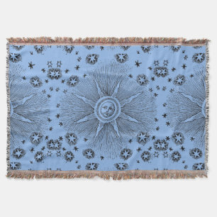 Manta Tejida Cielo Nocturno Antiguo Estrellas Sol Zodiaco Medie
