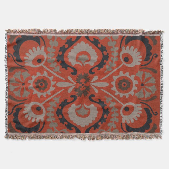 Manta Tejida Cinnabar Suzani I (Anverso)