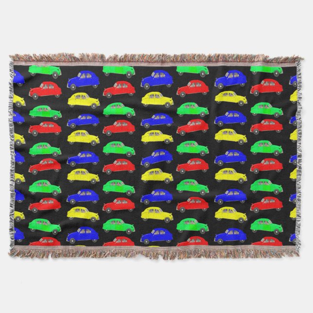 Manta Tejida Citroen 2 CV Patrón de mosaico (Anverso)