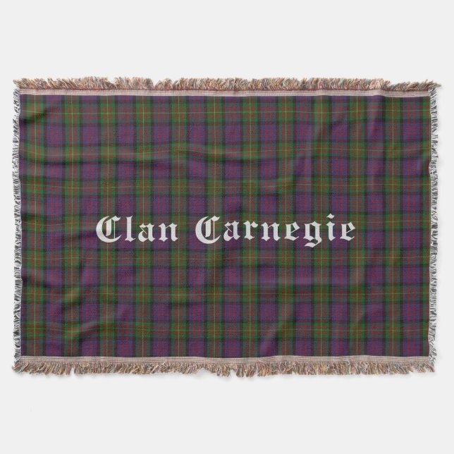 Manta Tejida Clan Carnegie Tartan Throw Blanket (Anverso)