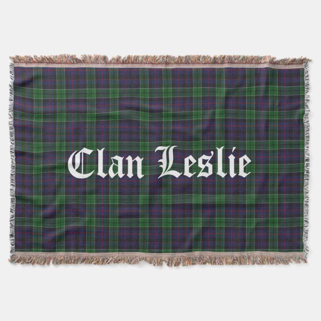 Manta Tejida Clan Leslie Tartan Throw (Anverso)