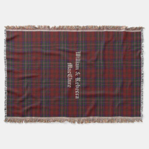 Manta Tejida Clan MacClure Tartan Plaid Personalizado Throw Bla