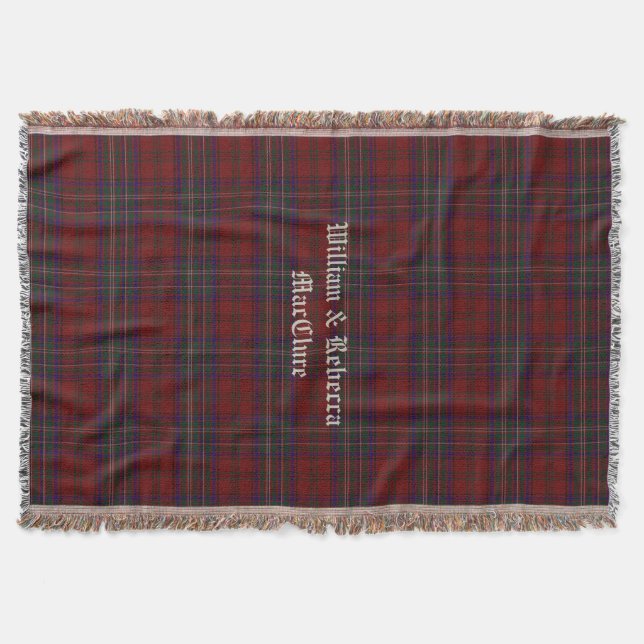 Manta Tejida Clan MacClure Tartan Plaid Personalizado Throw Bla (Anverso)