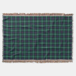 Manta Tejida Clan MacDonald Dark Blue y Green Scottish Tartan