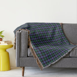 Manta Tejida Clan Mitchell Tartan Blue and Green Plaid
