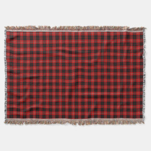 Manta Tejida Clan tartán rojo y negro de Cunningham