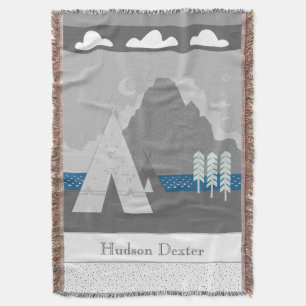 Manta Tejida Cloud Mountain Teepee Blanket personalizado