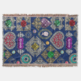 Manta Tejida Collage magnífico de la piedra preciosa de la