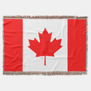 Manta tejida con la bandera canadiense   Hoja de C