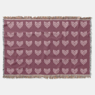 Manta Tejida Corazón de huella de tracción