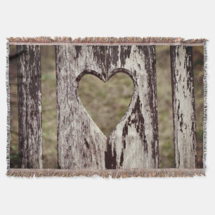 Manta Tejida Corazón de la silla de madera tallada - Estilo ret