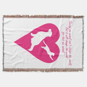 Manta Tejida Corazón de perro y gato