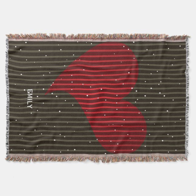 Manta Tejida Corazón de San Valentín simple y chispeante (Anverso)