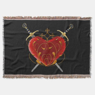 Manta Tejida Corazón y puñetazos