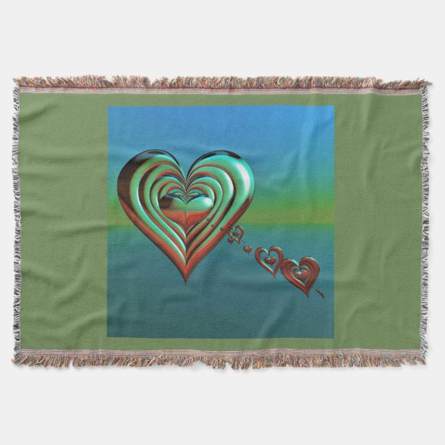 Manta Tejida Corazones altas del cielo (Anverso)