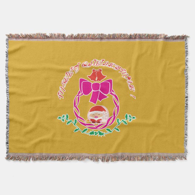 Manta Tejida corona de navidades (Anverso)