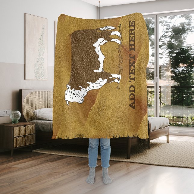 Manta Tejida Cow Ocultar mezcla de cuero falso (Subido por el creador)