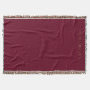 Manta Tejida Cranberry/Tan Throw Blanket - HAMbyWhiteGlove