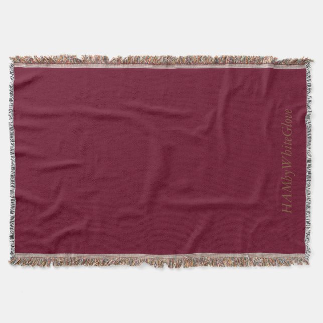 Manta Tejida Cranberry/Tan Throw Blanket - HAMbyWhiteGlove (Anverso)