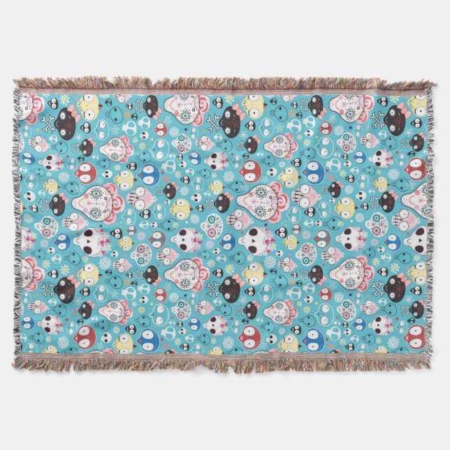 Manta Tejida Cráneo de risa de la textura (Anverso)