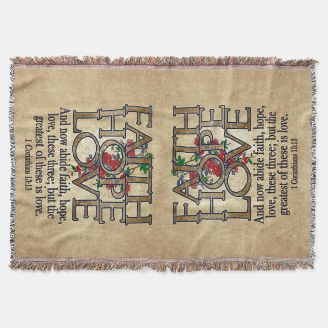 Manta Tejida Cristiano elegante de la escritura de la biblia (Anverso)