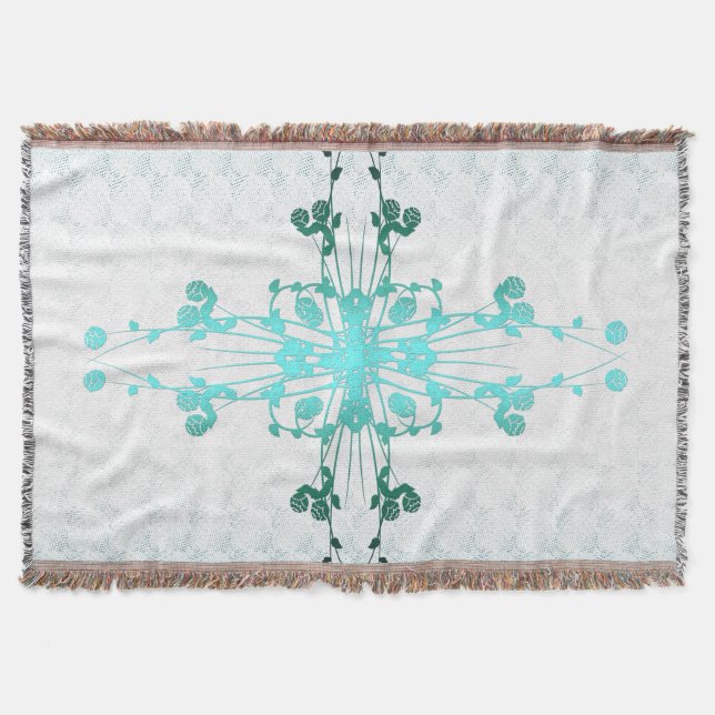 Manta Tejida Cruz de Flor (Anverso)