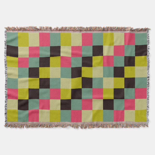 Manta Tejida Cuadrados coloridos 06 (Anverso)