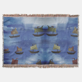 Manta Tejida Cubierta acuática Blue Sea Throw Blanket