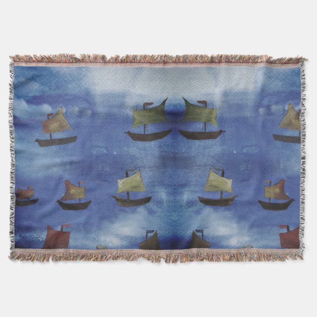 Manta Tejida Cubierta acuática Blue Sea Throw Blanket (Anverso)