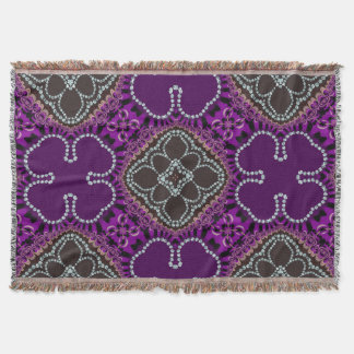 Manta Tejida Cubierta Throw Tejida De Patente Geométrica Purple