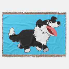 Manta Tejida Cuidada Personalizado feliz borde collie Throw Bla