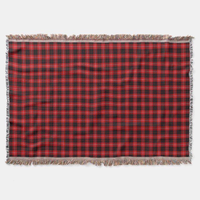 Manta Tejida Cunningham Tartan Red Black Plaid (Anverso)