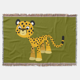 Manta Tejida Cute feliz Personalizado Cheetah Throw Blanket