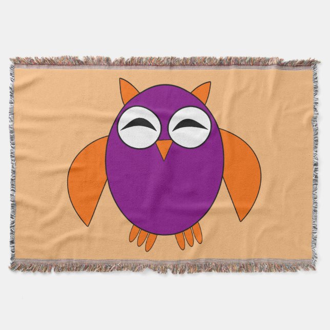 Manta Tejida Cute Halloween Owl Throw Blanket (Anverso)