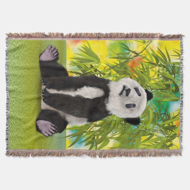 Manta Tejida Cute Panda Bear Kawaii Animal Lover Perfecto Regal (Anverso)