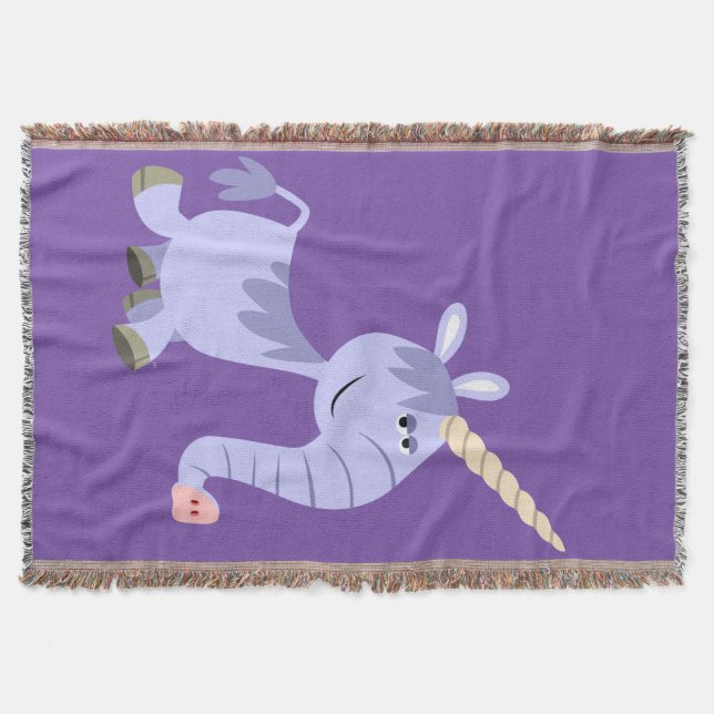 Manta Tejida Cute Personalizado inusual Unicorn Throw Blanket (Anverso)